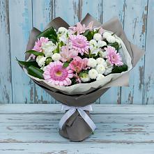 Букет цветов из:  Герберы, Альстромерии и Хризантемы в Приозерском
