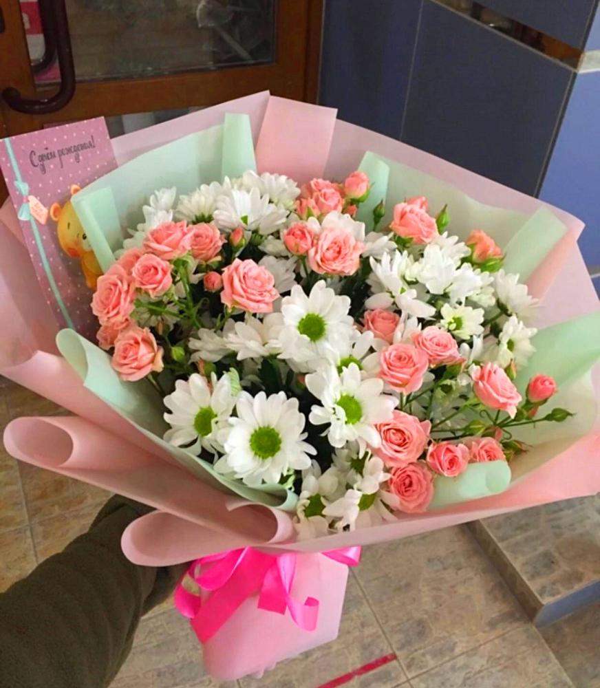 Букет цветов из: Розы и Хризантемы в Приозерском