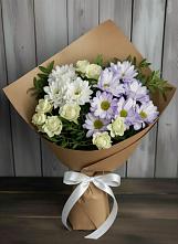 Букет цветов из:  Хризантемы и Розы в Приозерском