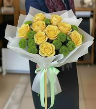 Букет цветов из:  Хризантемы и Розы #REPLACE_PRED# Приозерском