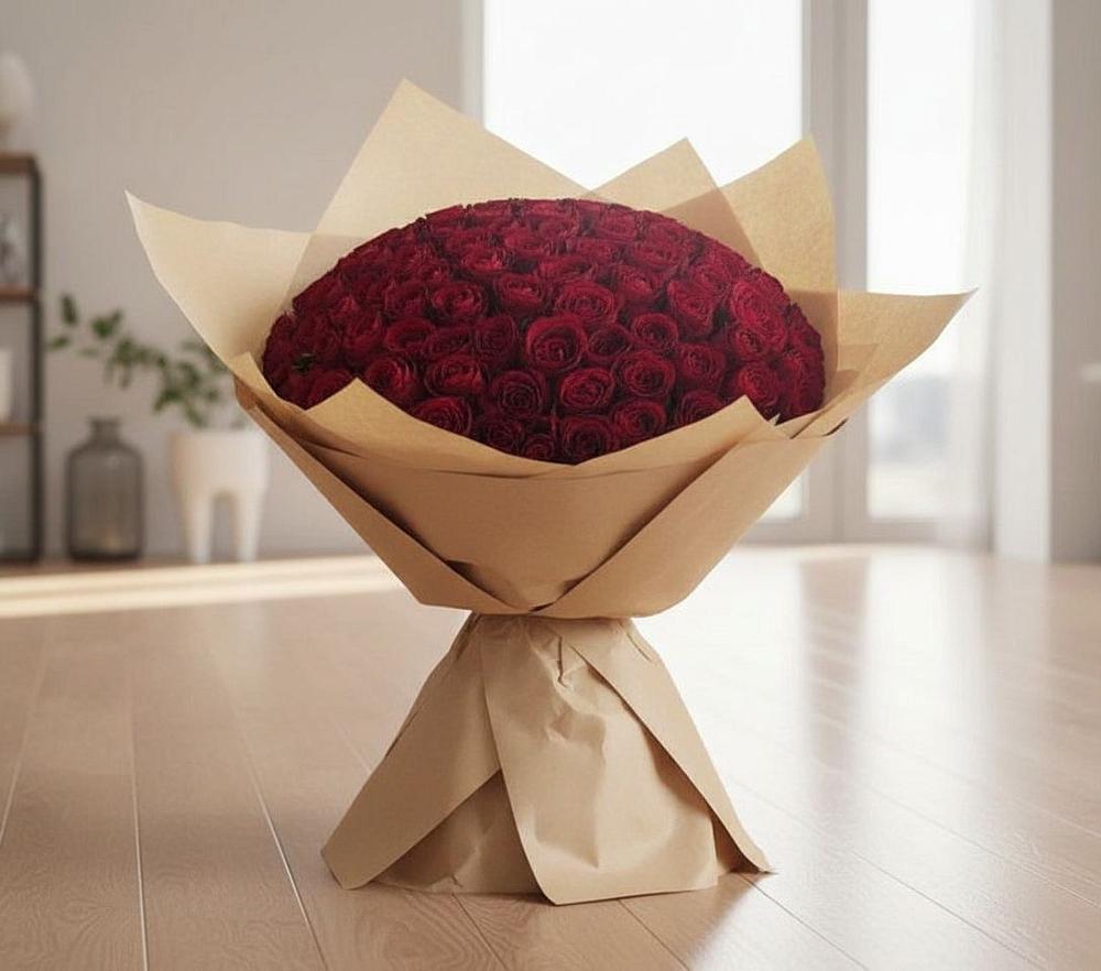 Букет 101 Красная роза в Приозерском