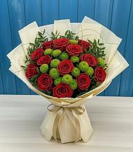 Букет цветов из:  Розы и Хризантемы в Приозерском