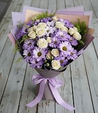 Букет цветов из:  Хризантемы и Розы в Приозерском